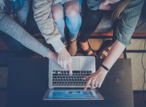 IT specialists are working on the computer