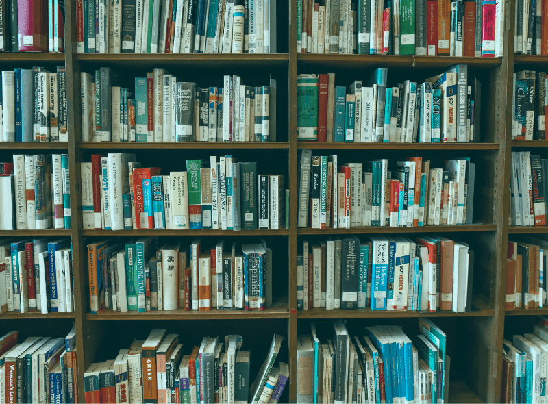 Shelf with books