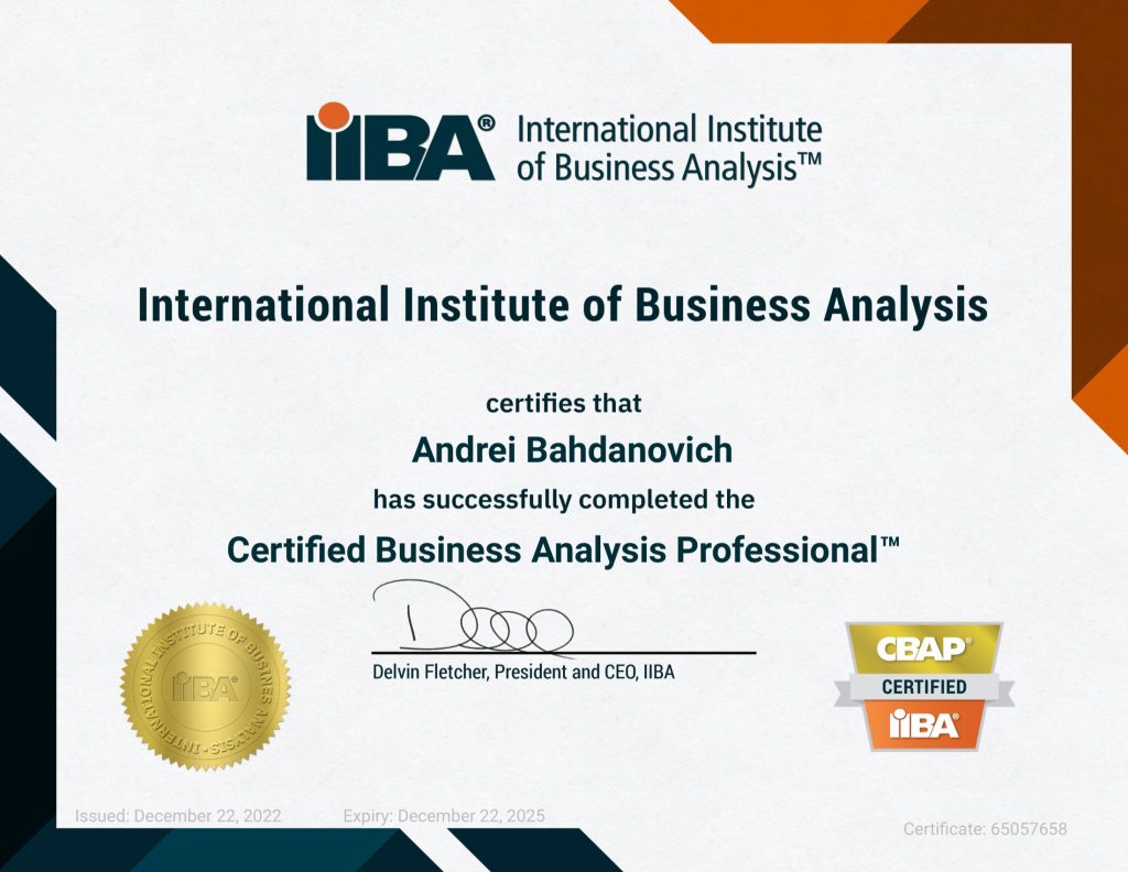 IIBA certificate