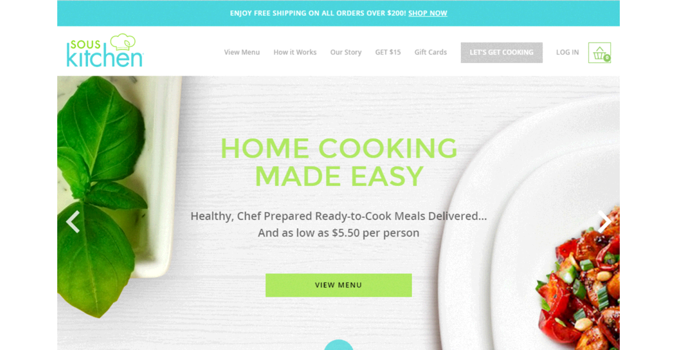 Sous Kitchen Main page