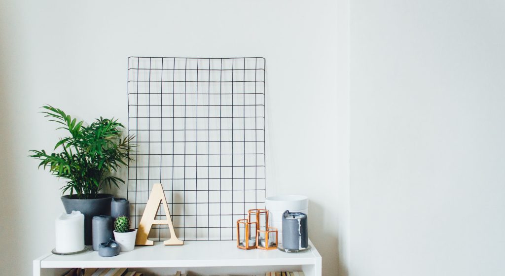 a minimalistic table with staff on it