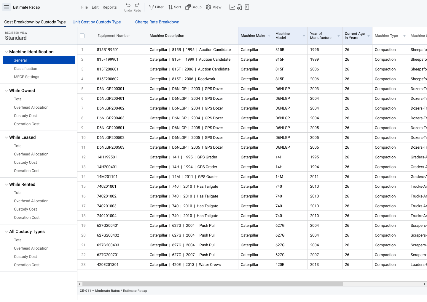 Cost management platform parameters setup page