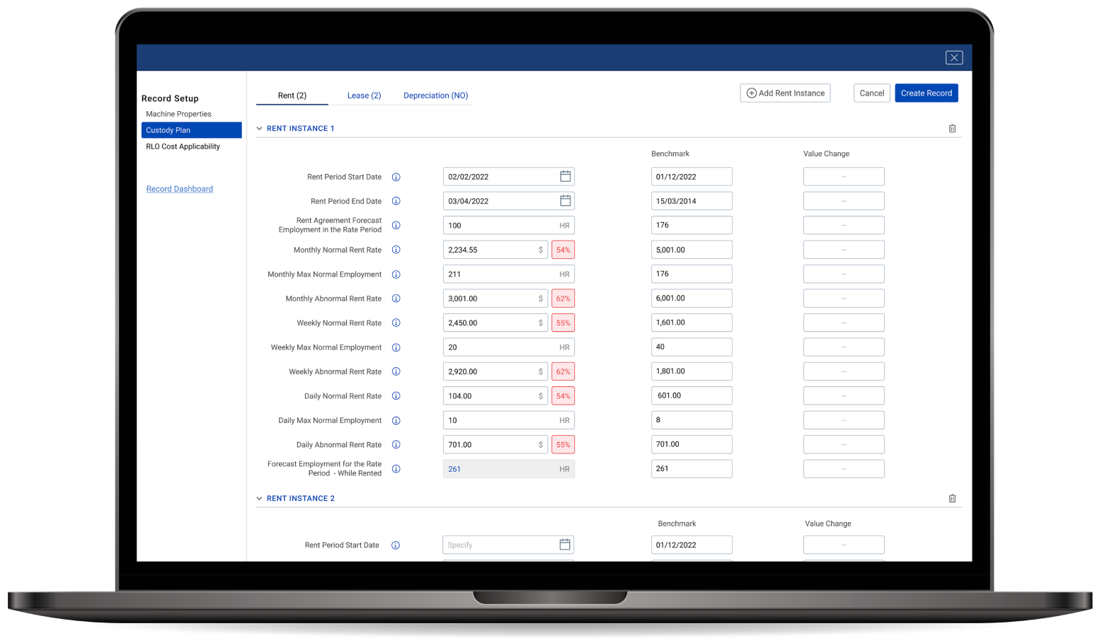 Cost management platform setup page