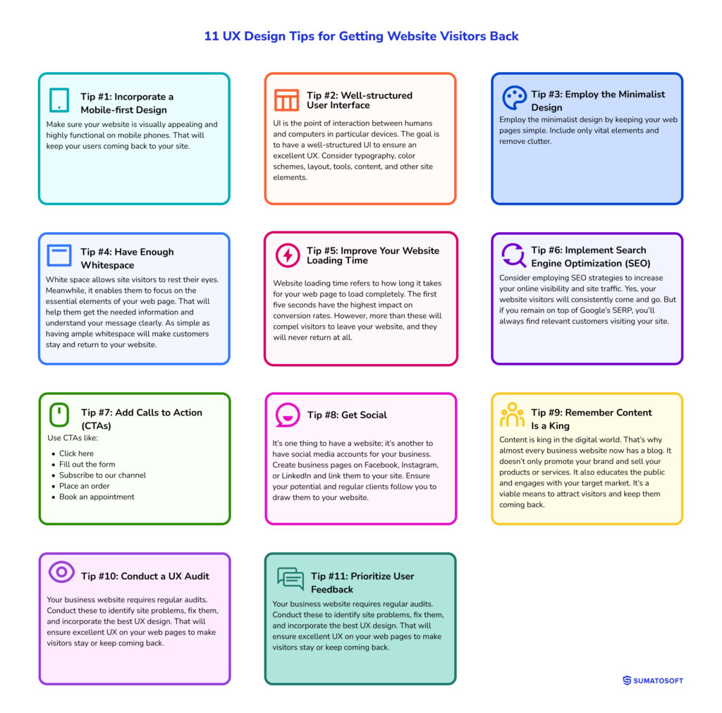 11 UX Design Tips for Getting Website Visitors Back