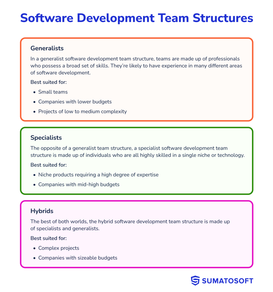 software development team structures types