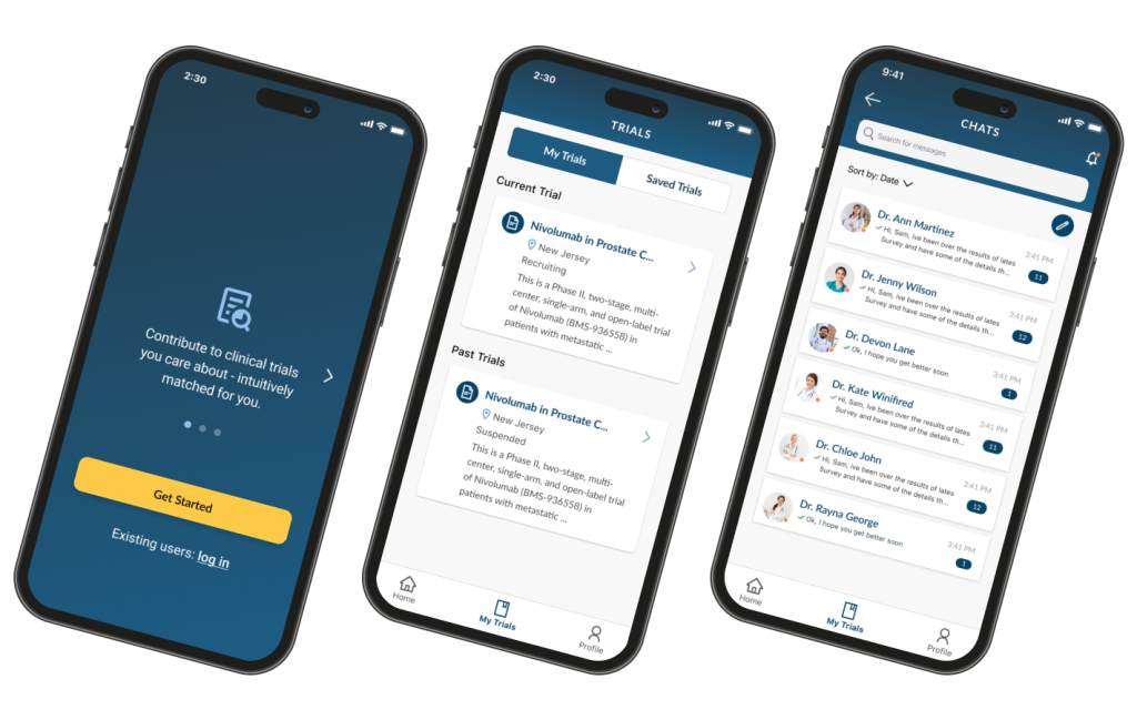 Mobile app for clinical trials